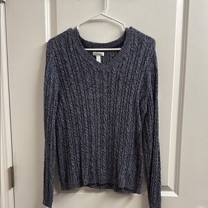 Croft & Barrow Gray V-Neck Sweater Classic Knit